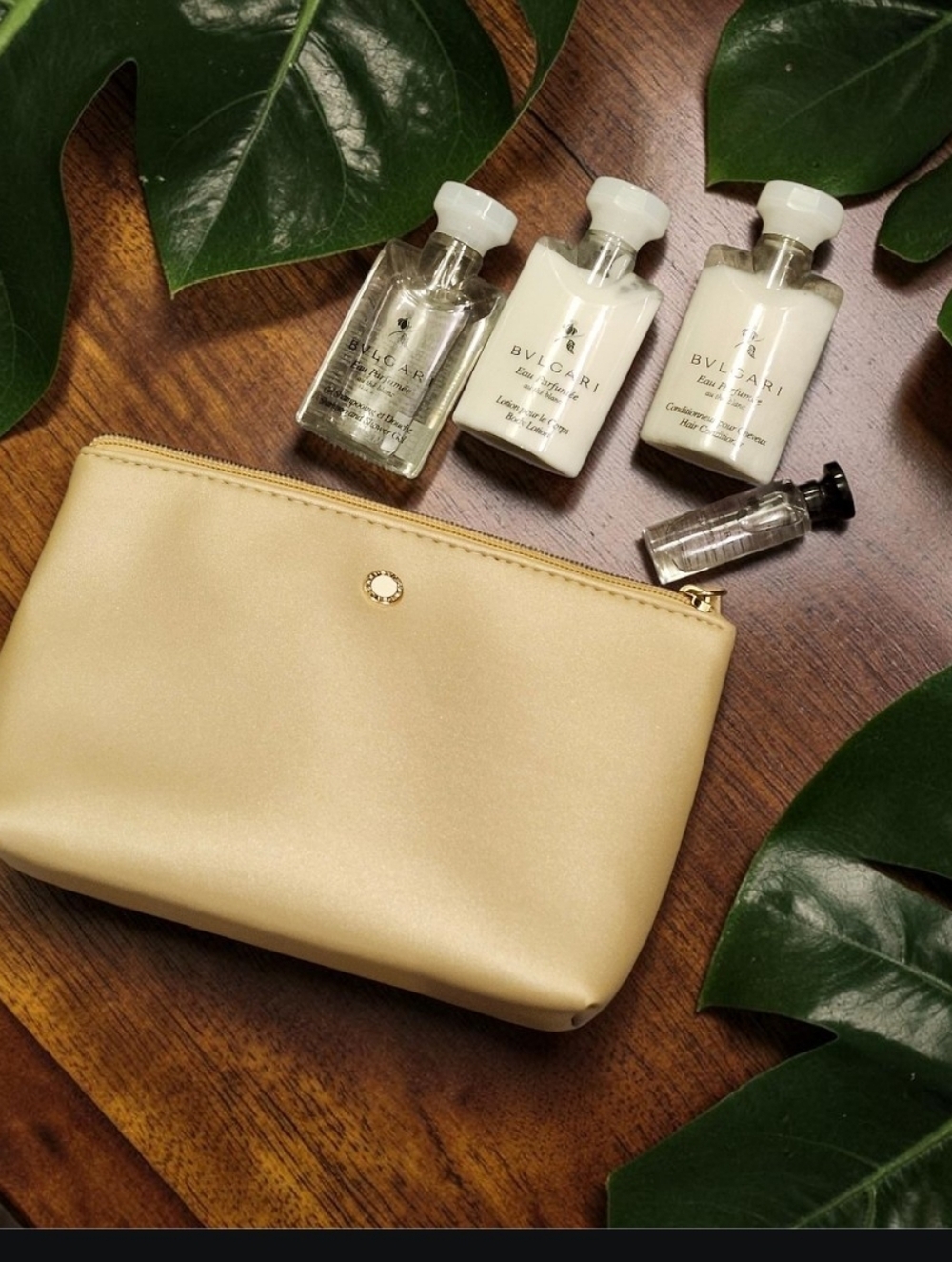 Bvlgari x Emirates Cosmetic Pouch With Travel Size Items NEW